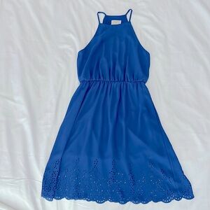 Everly royal blue tank style knee length cocktail dress